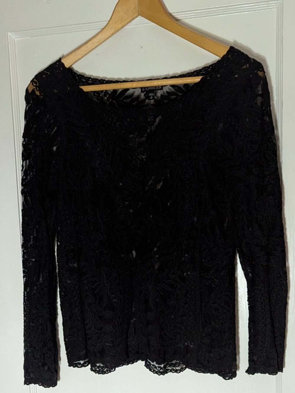 Express lace mesh crochet top